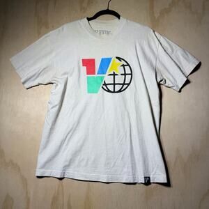 Vlexin Graphic T Shirt Men’s Medium Cream Short Sleeve Streetwear Tee